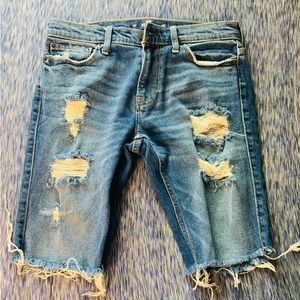 Hollister distressed blue jeans shorts